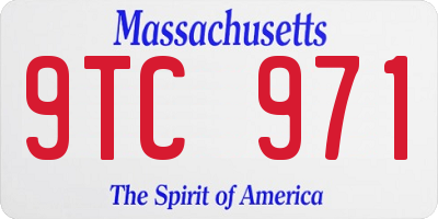 MA license plate 9TC971
