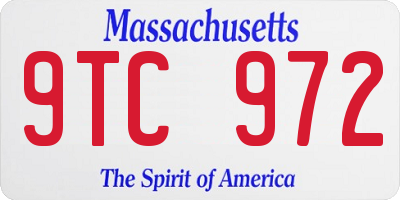 MA license plate 9TC972