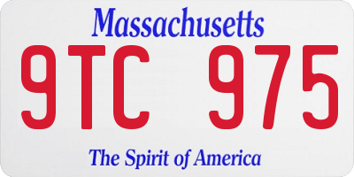 MA license plate 9TC975