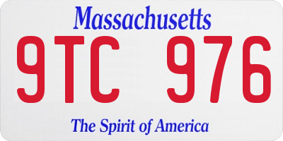 MA license plate 9TC976