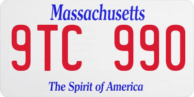 MA license plate 9TC990