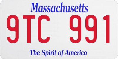 MA license plate 9TC991