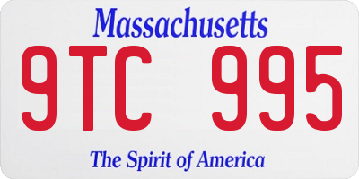 MA license plate 9TC995