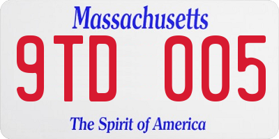 MA license plate 9TD005