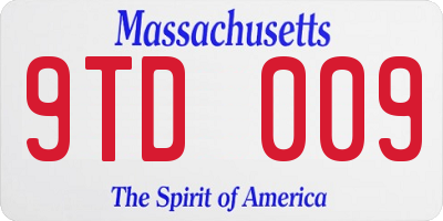 MA license plate 9TD009
