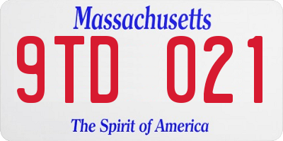 MA license plate 9TD021