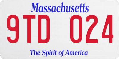 MA license plate 9TD024