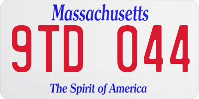 MA license plate 9TD044