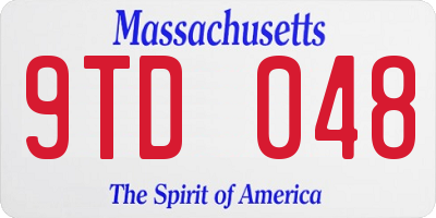MA license plate 9TD048