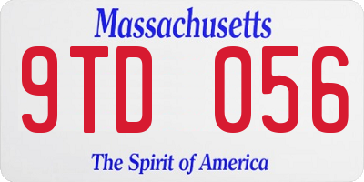 MA license plate 9TD056