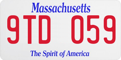 MA license plate 9TD059