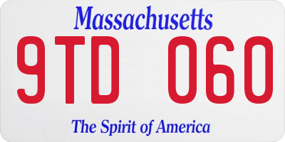 MA license plate 9TD060