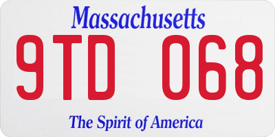 MA license plate 9TD068
