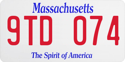 MA license plate 9TD074