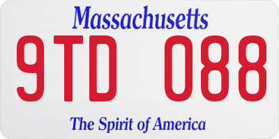 MA license plate 9TD088