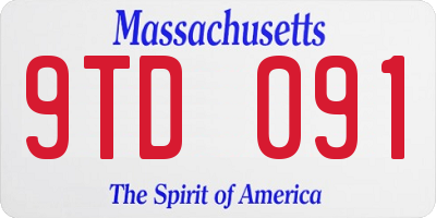 MA license plate 9TD091