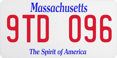 MA license plate 9TD096