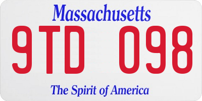 MA license plate 9TD098