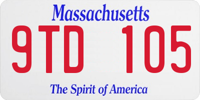 MA license plate 9TD105