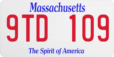 MA license plate 9TD109