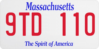 MA license plate 9TD110