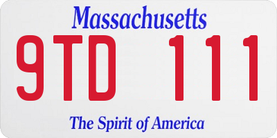 MA license plate 9TD111