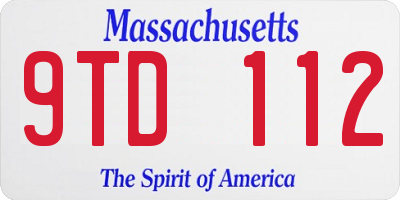 MA license plate 9TD112