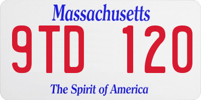 MA license plate 9TD120