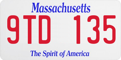 MA license plate 9TD135