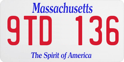 MA license plate 9TD136