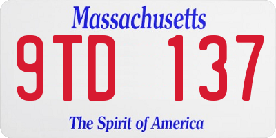 MA license plate 9TD137