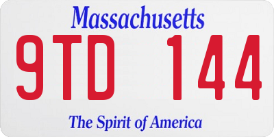 MA license plate 9TD144