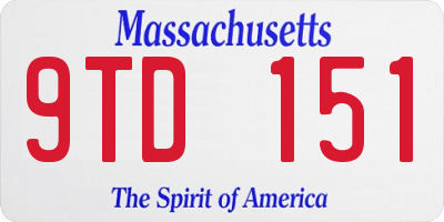 MA license plate 9TD151