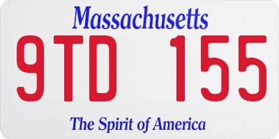 MA license plate 9TD155