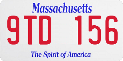 MA license plate 9TD156