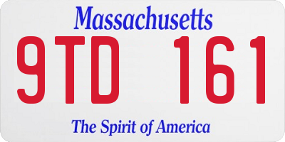 MA license plate 9TD161