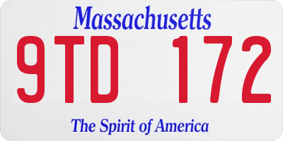 MA license plate 9TD172