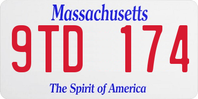 MA license plate 9TD174