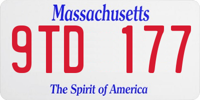 MA license plate 9TD177