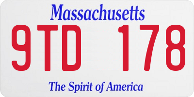 MA license plate 9TD178