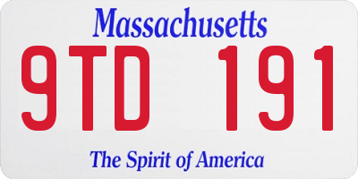 MA license plate 9TD191