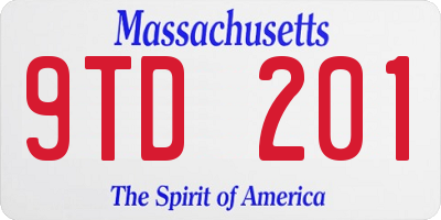 MA license plate 9TD201