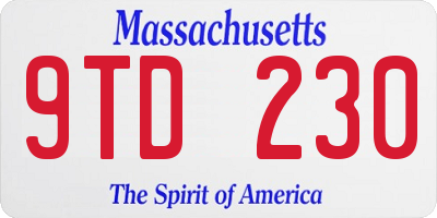 MA license plate 9TD230