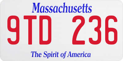 MA license plate 9TD236