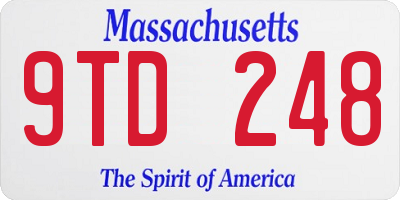 MA license plate 9TD248
