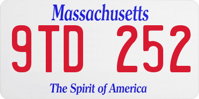 MA license plate 9TD252