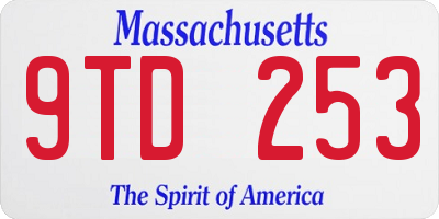 MA license plate 9TD253