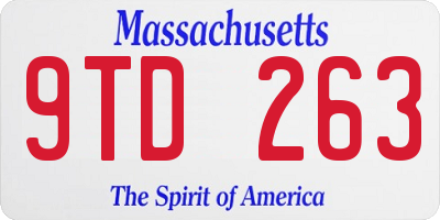 MA license plate 9TD263