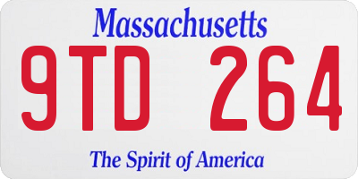 MA license plate 9TD264