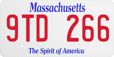 MA license plate 9TD266